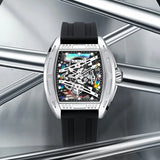 Fashion Men & Women Hollow Dial Barrel-Shaped Night Light Silicone Strap | Men & Women Quartz Watch