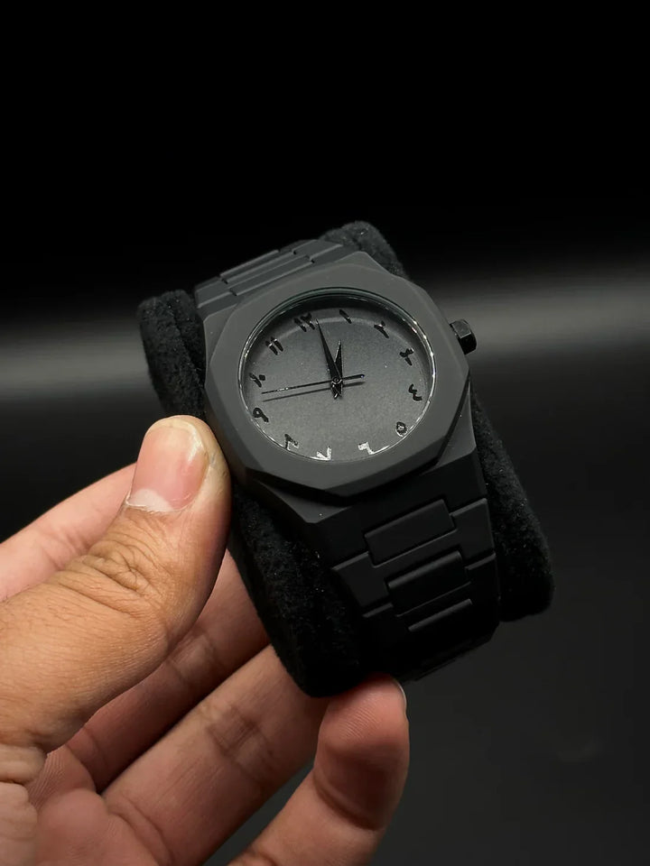 Arabic Black Aura Watch â€“ Sleek Elegance Meets Spiritual Precision