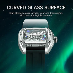 Fashion Men & Women Hollow Dial Barrel-Shaped Night Light Silicone Strap | Men & Women Quartz Watch