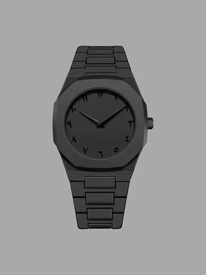 Arabic Black Aura Watch â€“ Sleek Elegance Meets Spiritual Precision