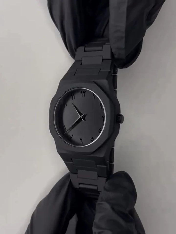 Arabic Black Aura Watch â€“ Sleek Elegance Meets Spiritual Precision