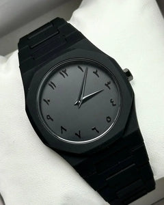 Arabic Black Aura Watch â€“ Sleek Elegance Meets Spiritual Precision