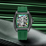 Fashion Men & Women Hollow Dial Barrel-Shaped Night Light Silicone Strap | Men & Women Quartz Watch